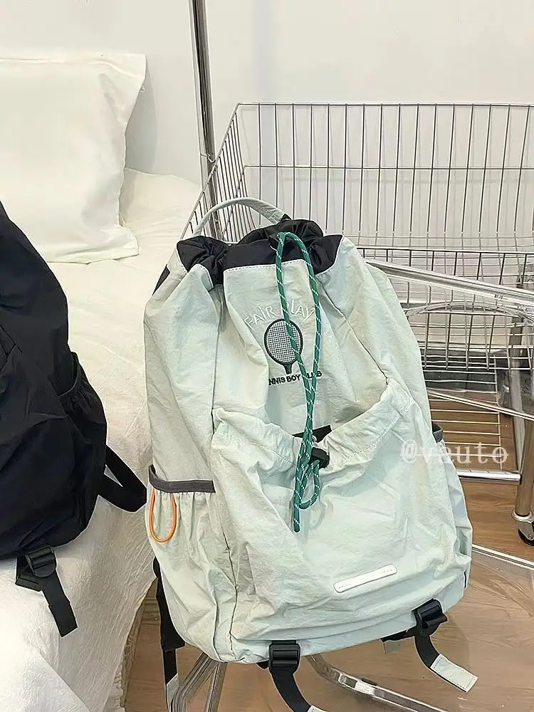 Mochila de Montañismo ligera para hombre y mujer, bolso plegable de gran capacidad con cordón, novedad de 2024