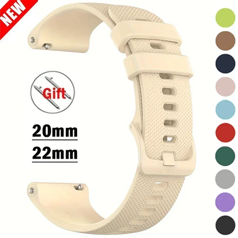 20mm 18mm 22mm Band For Samsung Galaxy watch 6/3/4 Classic/5/5 pro/3 Gear S2 S3 Silicone Strap For Garmin Venu Vivoactive 3/4S 4