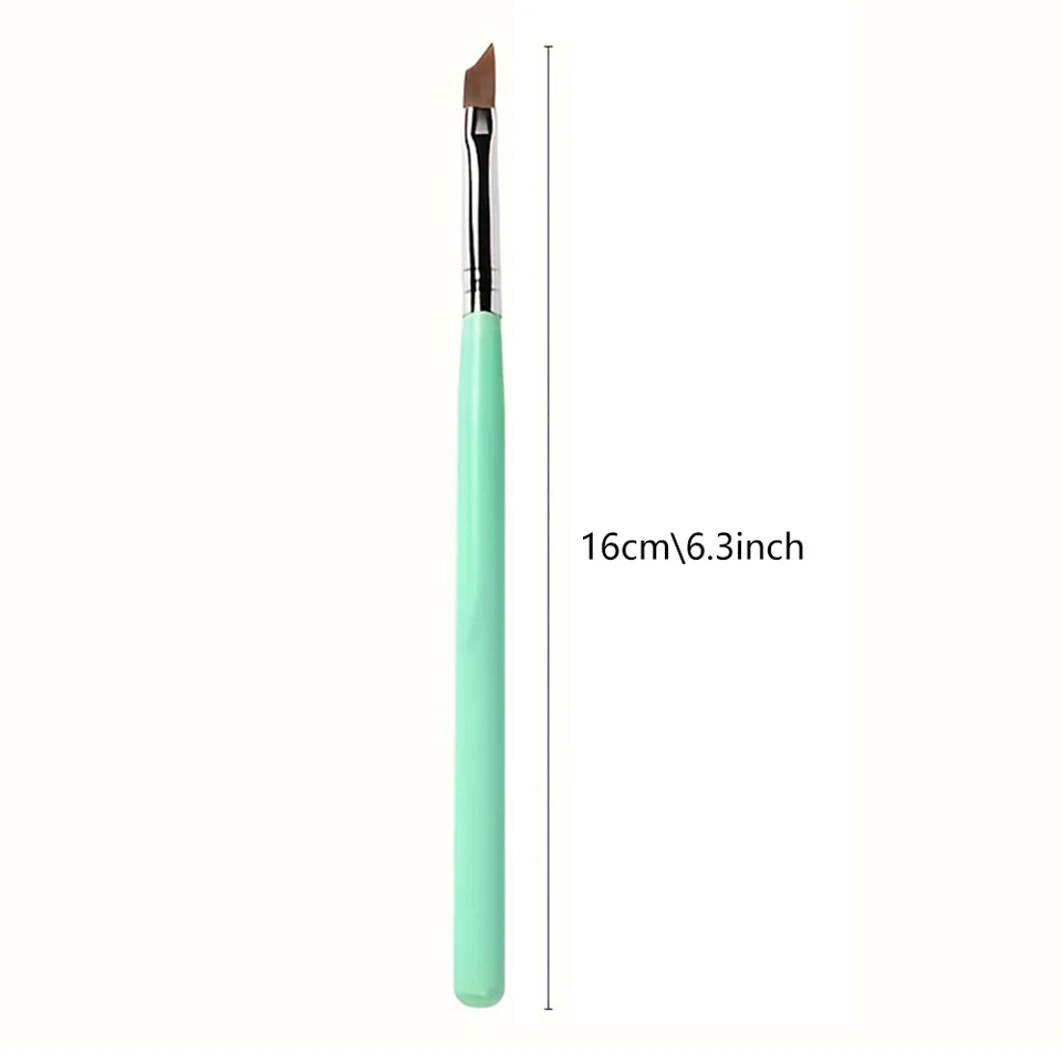 Pincel francés de media luna para uñas, mango rojo y verde, pincel de precisión para gel, duradero y fácil de limpiar para manicura DIY 6