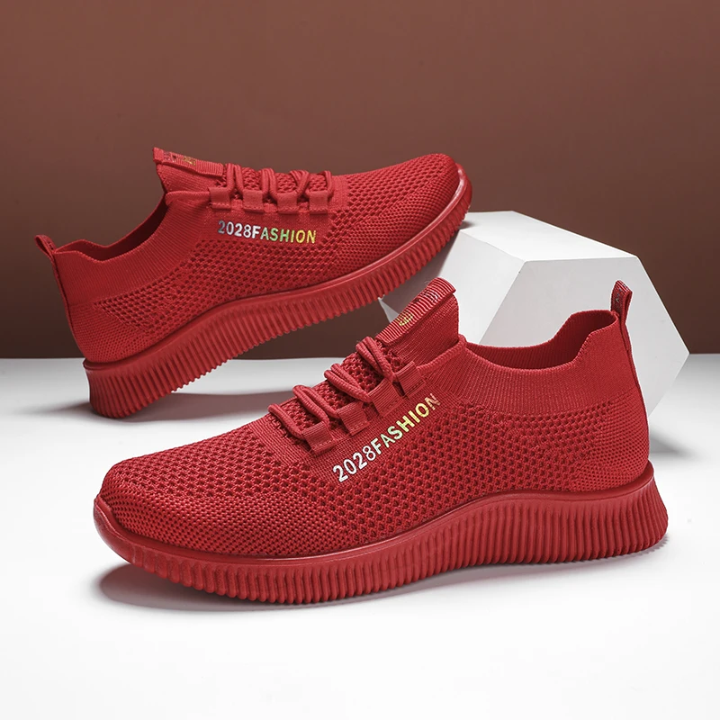 Tenis Feminino Women Sneaker Shoes Female Lace-up Casual Tennis Red Sport Gym Outdoor Platform Mesh Breathable Zapatillas Mujer