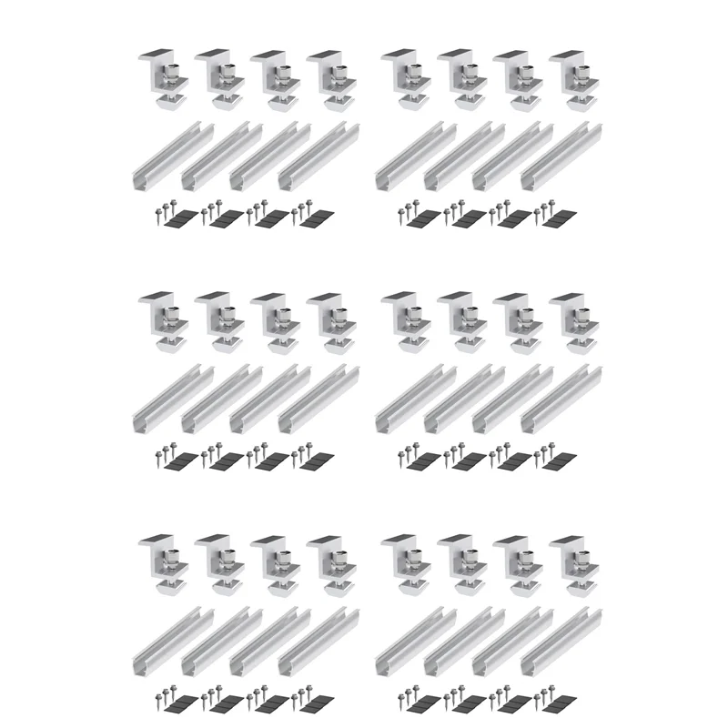 【OFF-SHELF】24X Solar Panel Mount Bracket Photovoltaic Panel Rail Solar Panel Mount Fastening Module With Mid 35Mm