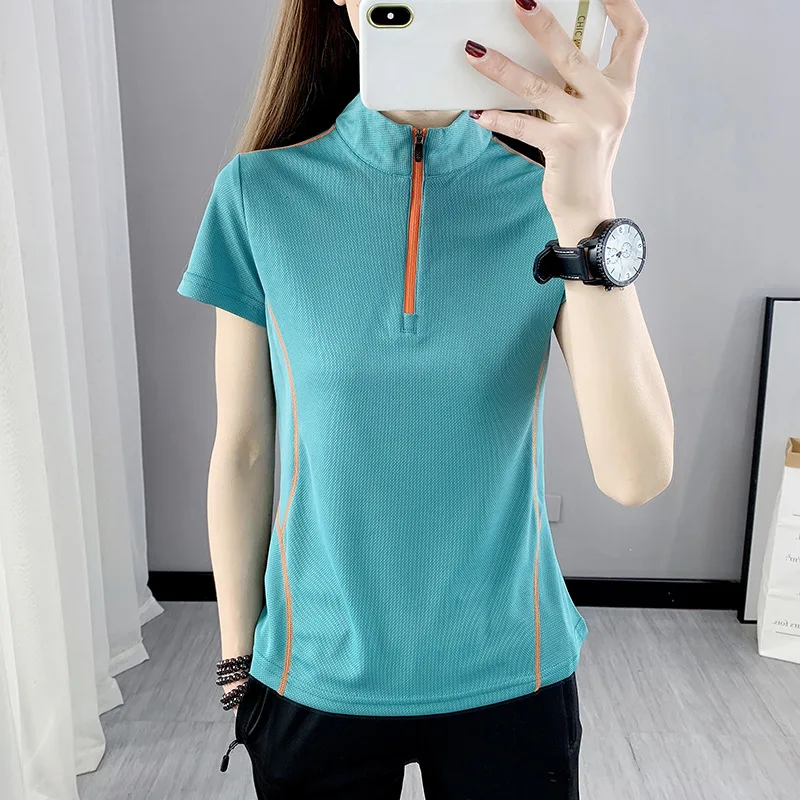 通気性のあるメッシュバック-レディース-スポーティーtシャツ-半袖-フィットネストレーニングトップ、ルーズフィット、オールシーズン、無地