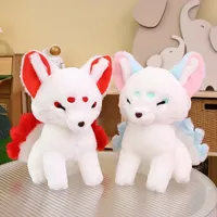 38cm Simulation Fat White Nine-Tailed Fox Plush Toy Stuffed Fox Animal High Quality Gumiho Birthday Gift Toy Home Decor Toy