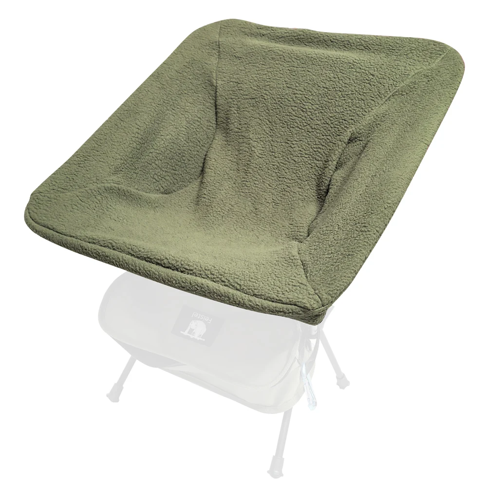 LightenUp Camping Chair Sherpa Fleece Warm Cover for Chair One, Military Green Outdoor Leisure fur chair cover Chair Warmer