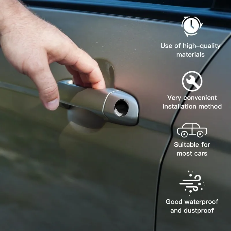 مقبض السيارة ثقب المفتاح قفل الأساسية الغطاء الواقي ملصقات لسيارات BMW مرسيدس بنز أودي فولكس فاجن فورد فولفو رينو جيب