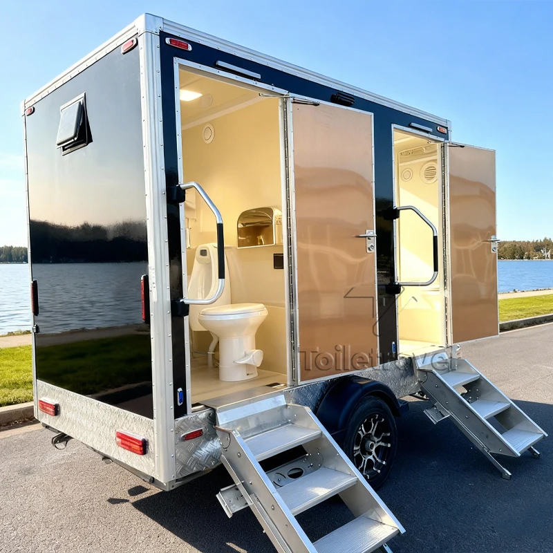 High Quality Restroom Trailer Luxury Portable Washroom Trailer Luxury Mobile Toilet Mobile Camping Trailer with Bathroom