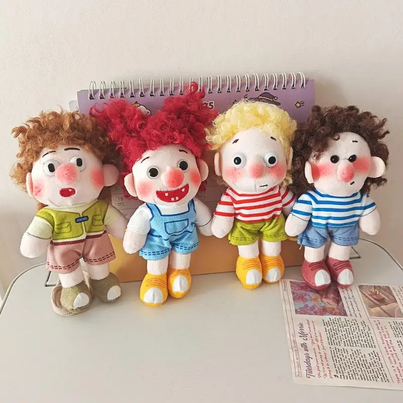 Soft Curly Hair Plush Doll Keychain Adorable Cartoon Design Pendant 1Pcs Lightweight Bag Charm for Holiday Small Gifts
