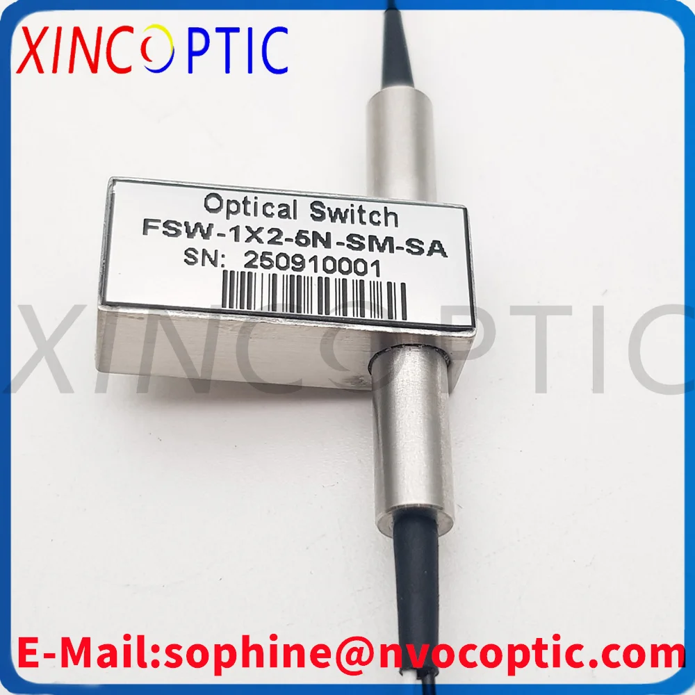 OSW 1*2 SM-13/15-5-N-25-10-LA 1x2 مفتاح بصري ميكانيكي، غير قابل للإغلاق 5V SM 1310/1550nm ميكانيكي مع LC/SC/FC/ST/APC/UPC