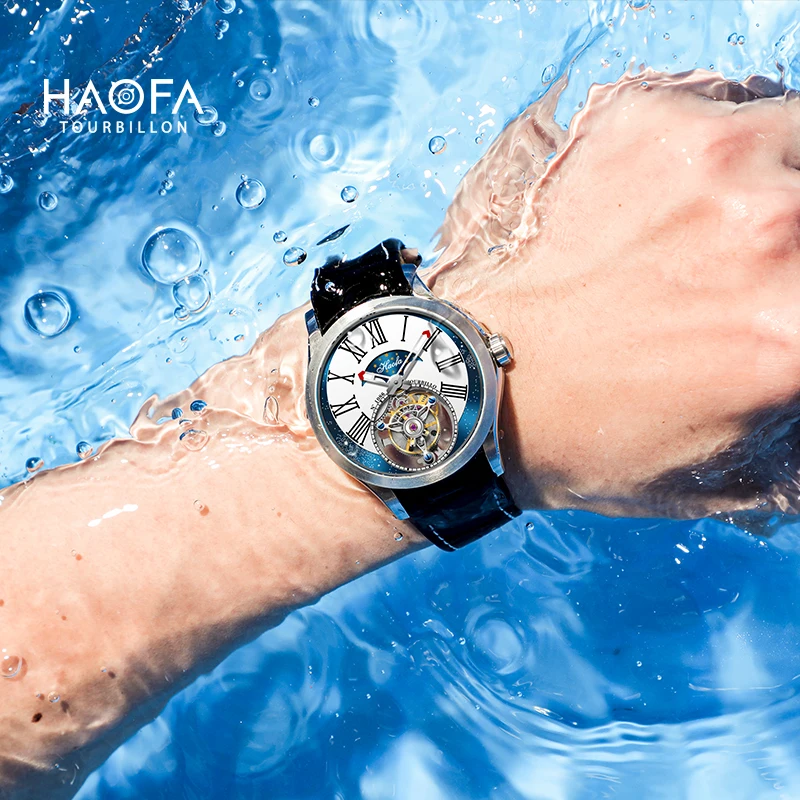 Haofa Flying Tourbillon Mechanical Watches For Man Sapphire Hand Winding Movement Waterproof Men's Watches Business 1086