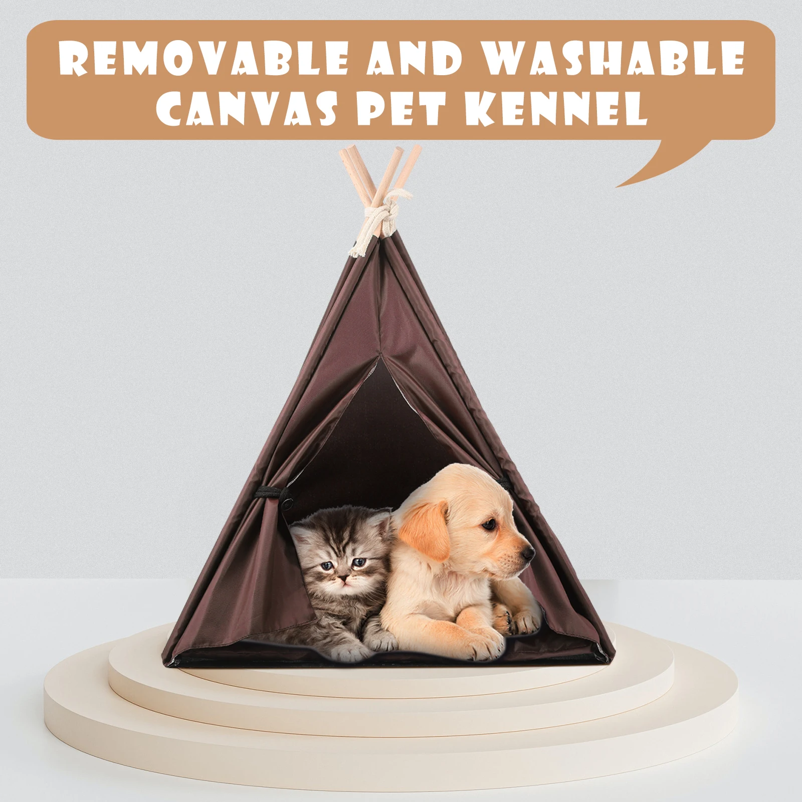 

Waterproof Pet Tent House Oxford Cloth Dog Teepee Cat Bed Removable Design Indoor Outdoor Use Small Medium Pets