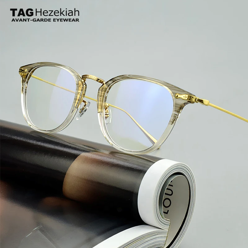 

2026 Titanium Glasses Frame Men Retro Eyeglasses frames for Women acetate Vintage Eyewear Fashion Brand Designer Spectacles