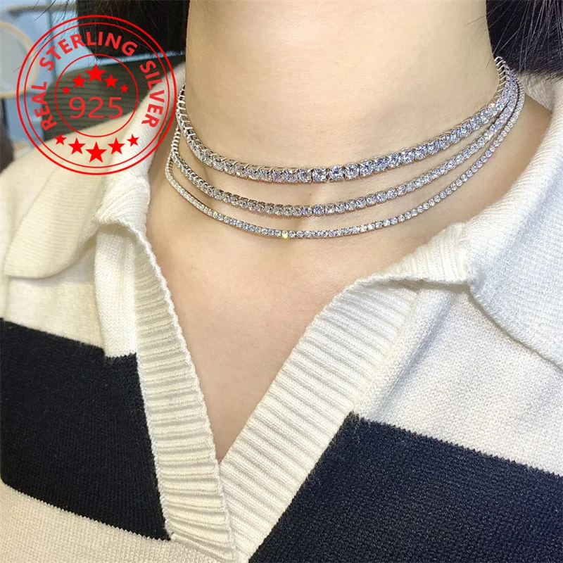 

Женская цепь в стиле хип-хоп из серебра 925 пробы