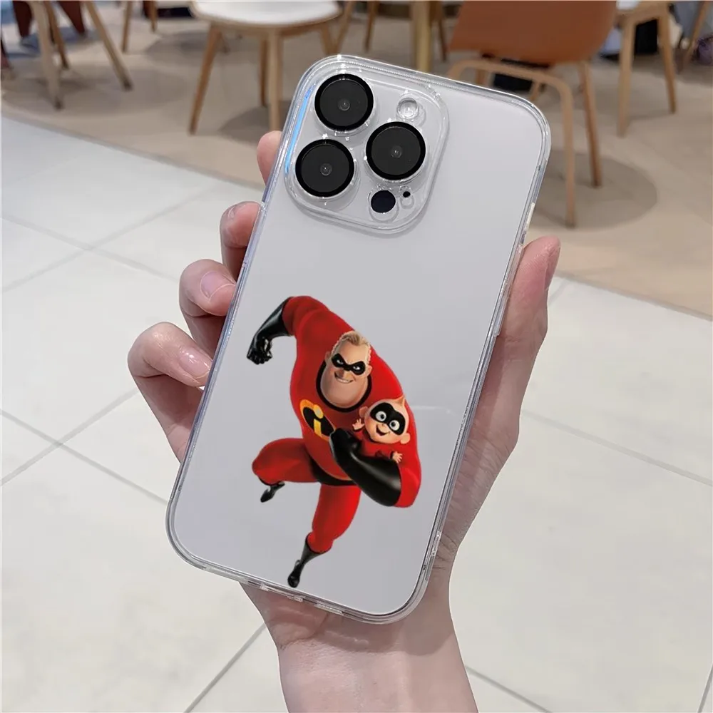 MINISO Cartoon Incredibles Phone Case For iPhone 15 13 14 12 11 Pro MAX XR X SE XS iPhone13 14 Mini