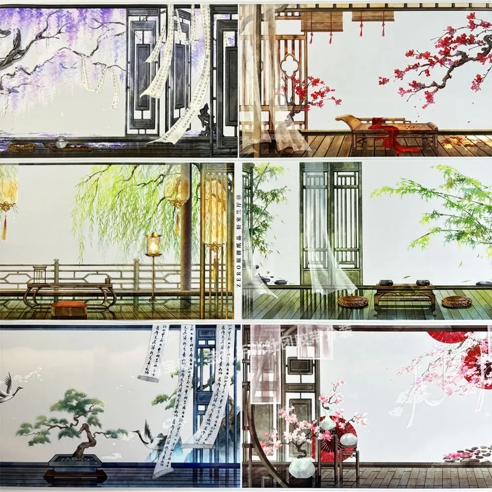 

Journal washi pet tape a346 Xuan Muroran Hall 13zero landscaping ancient PET scrapbooking collage sticker card making