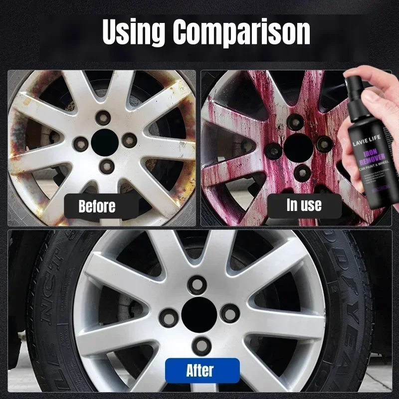 50 مللي مزيل صدأ السيارة قطع غيار السيارات صيانة نظافة إزالة الصدأ رذاذ إزالة الصدأ السريع منع تآكل الإطارات تألق الإطارات تألق #1