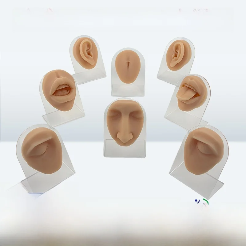 Silicone Simulation Model Human Face Features Eye Ear Mouth Nose Forehead Tongue Lips Navel Piercing Anatomy Educational Toy