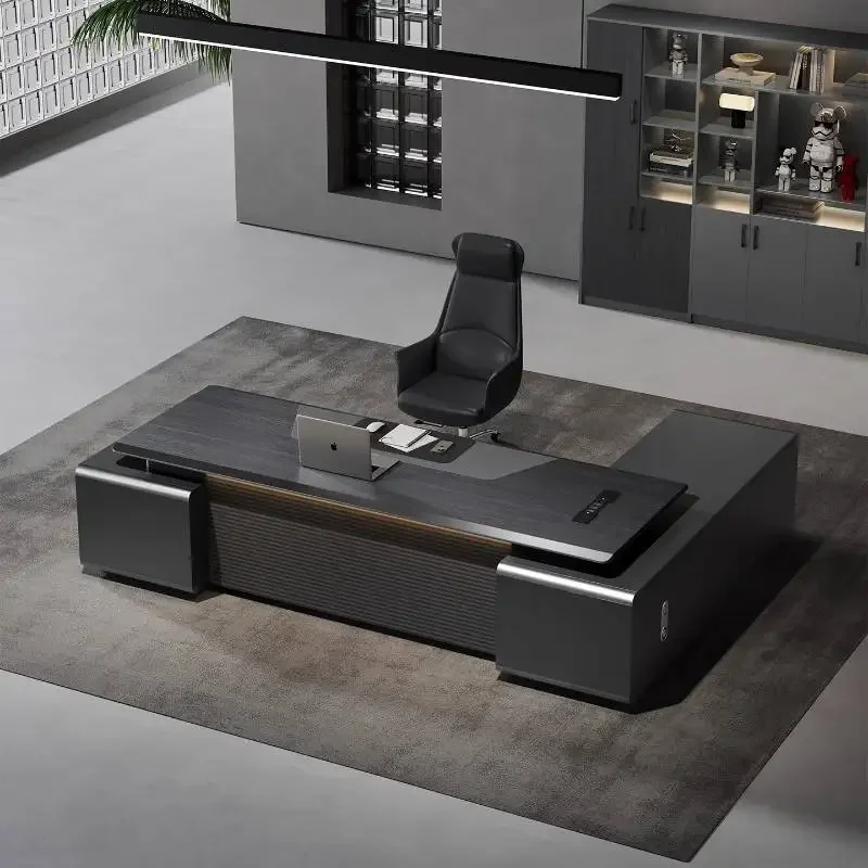 &Decoration Gray Office Desks Manager Vintage Cheap Luxury Office Desks Drawers Corner Modern Escritorio Work Station Table