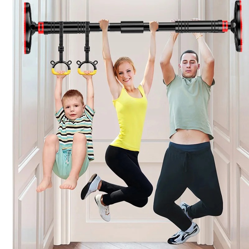 

65-100cm Home Pull Up Pull Up Bar for Doorway 440 LBS Chin Up Strength Training No Installation Required Adjustable Length Door