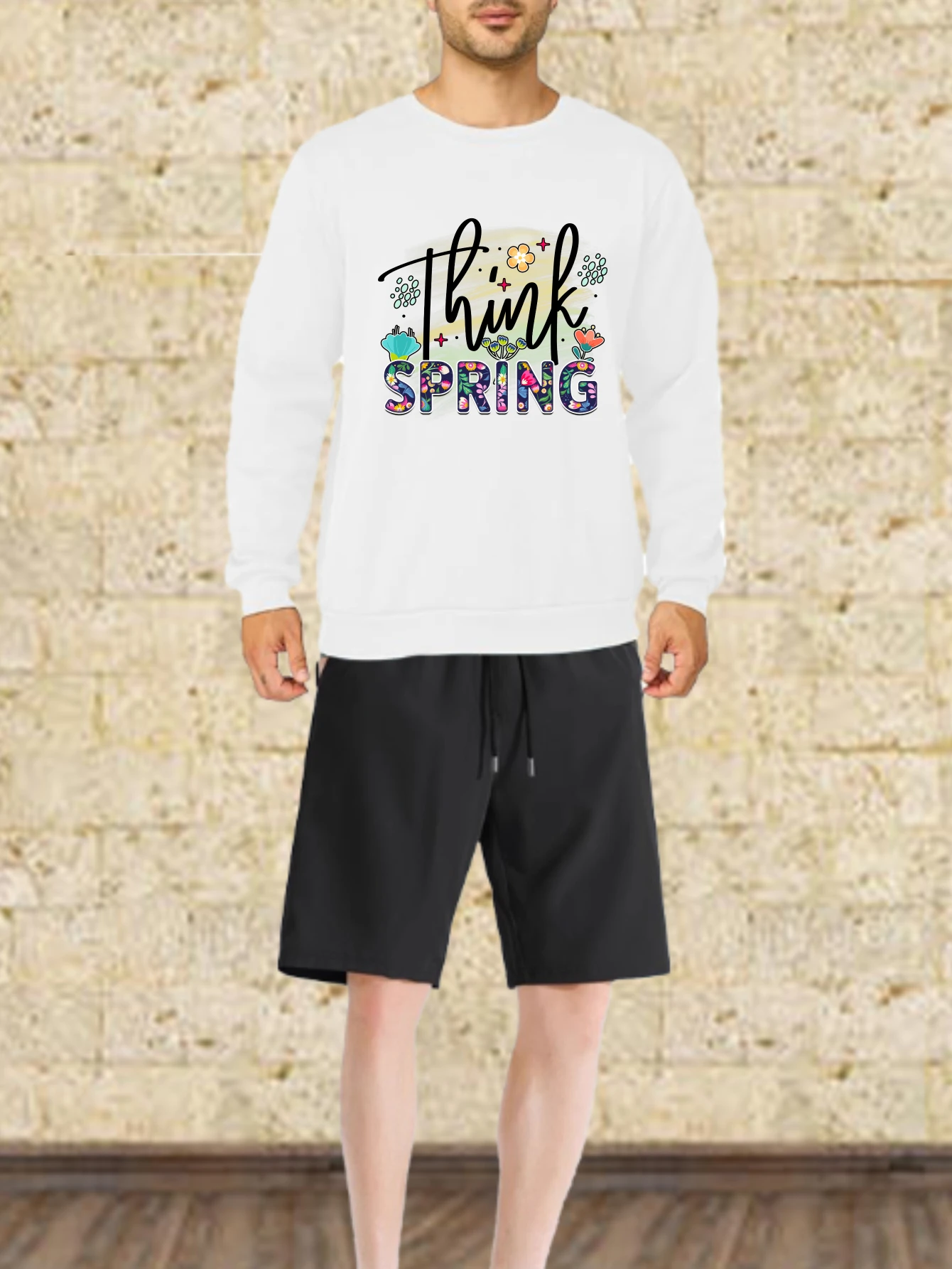 Men's sets Autumn Quick drying Think Spring printed Graphic T-shirts Suit sweatshirt set men's summer set Long sleeve tee +