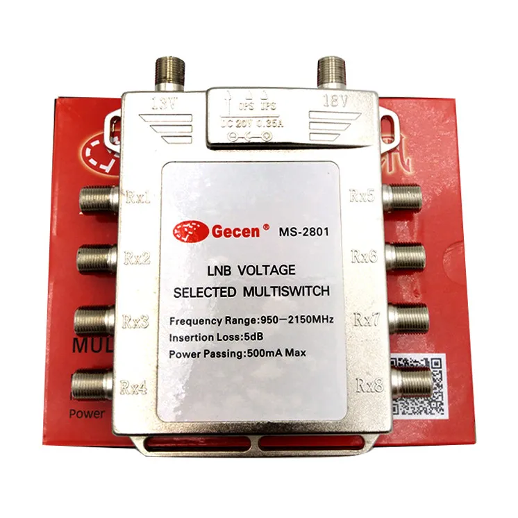 MS-2801 2-in-8-out Antenna Signal Divider Splitter Switcher