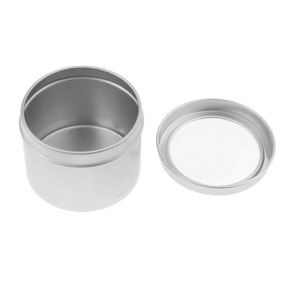 00g Empty Aluminium Cosmetic Pot Container Box Clear Lid Craft