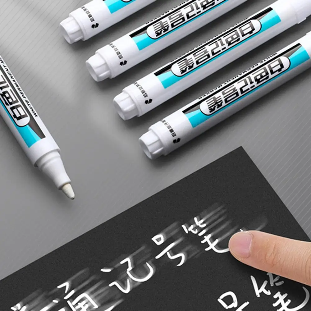 3PCS 화이트 마커 펜 유성 방수 화이트 낙서 스케치 마커 금속 롱 헤드 마커 펜에 대한 유성 방수 영구