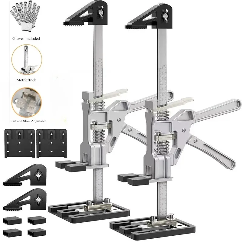 Customizable 2 Packs Labor Saving Arm Jack 15.2 In Hand Lifting Jack with bag  All-Aluminum Body for Mounting Windows Doors Lift