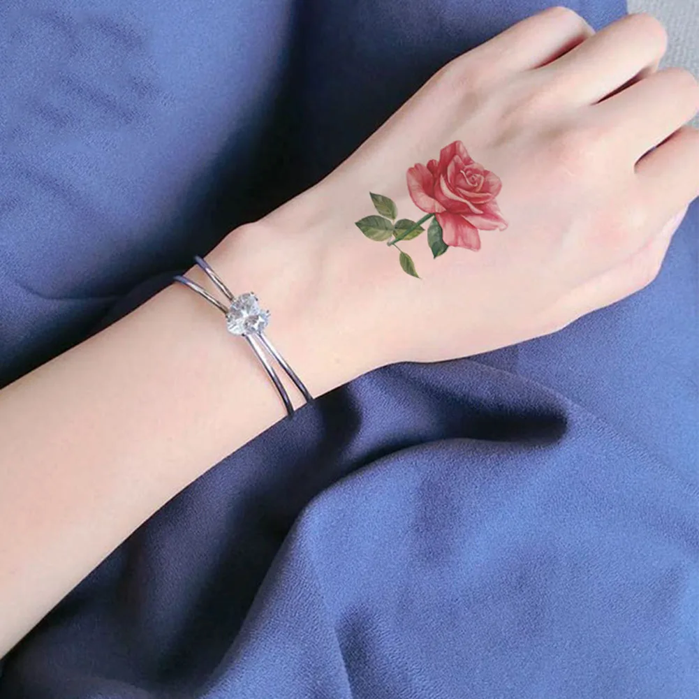 Fashion Waterproof Temporary Tattoos For Women Colorful Flower Ephemeral Tattoo Sticker Body Art Tattoo Sticker Wholesale