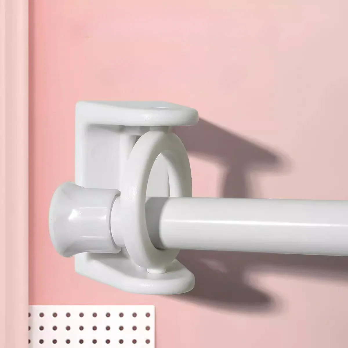 4 шт. Клейкие поворотные крючки — без установки сверл на 360° °   Вращающееся кольцо, идеально подходит для штор и стержней для полотенец, многокомнатный пластик