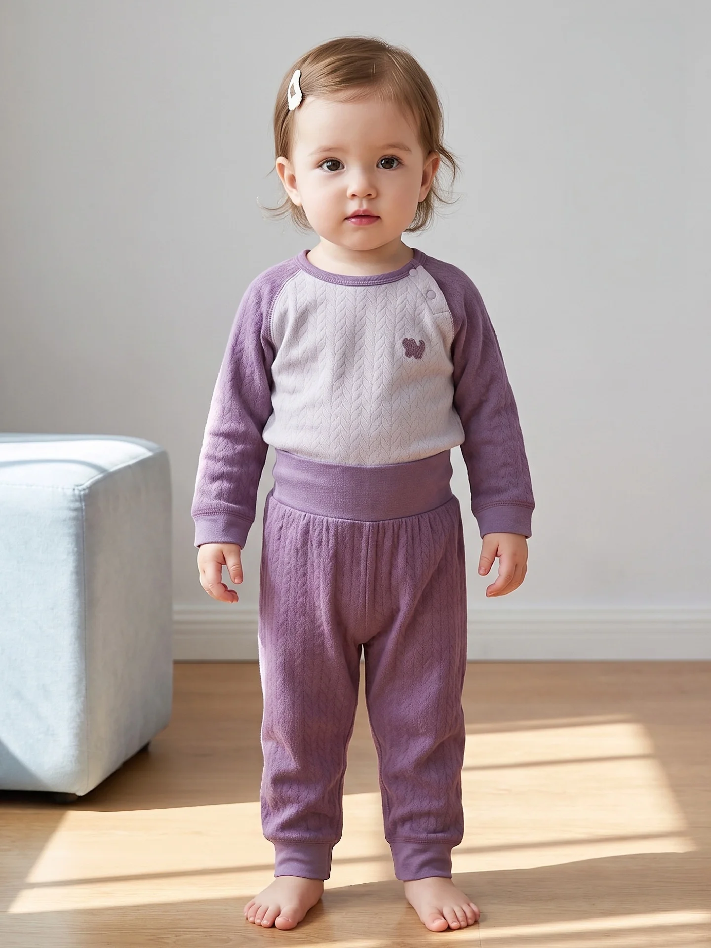 Autumn Kids Color Blocking Pajamas Set Cartoon Embroidery Top+High Pants 2 Pcs Set for Boys Girls Warm Children Homewear Suit