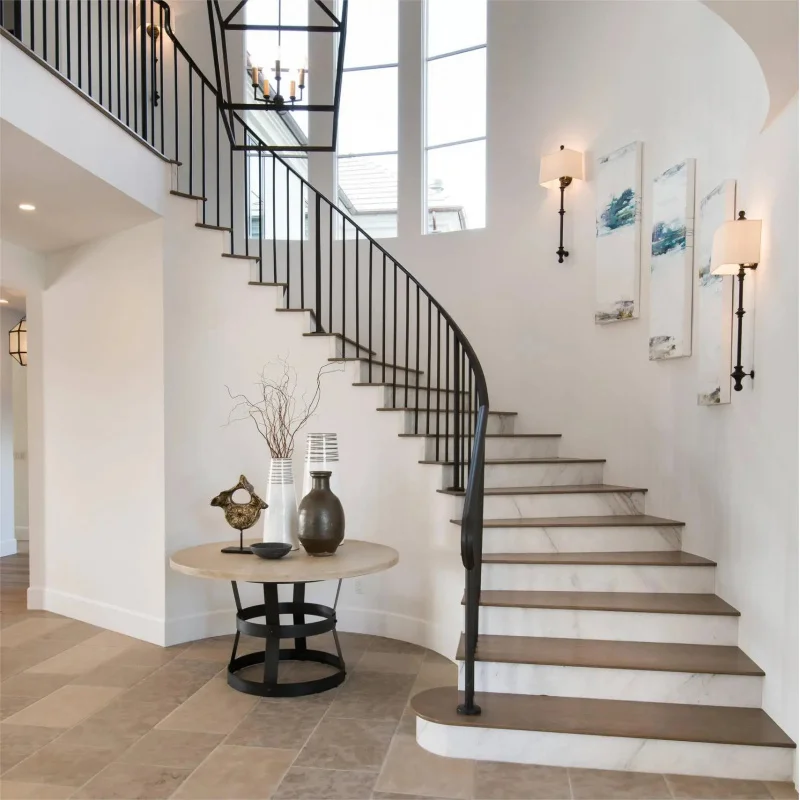 custom.DB Modern Curved Staircases with Rod Railings Elegant Interiors:Factory - Direct