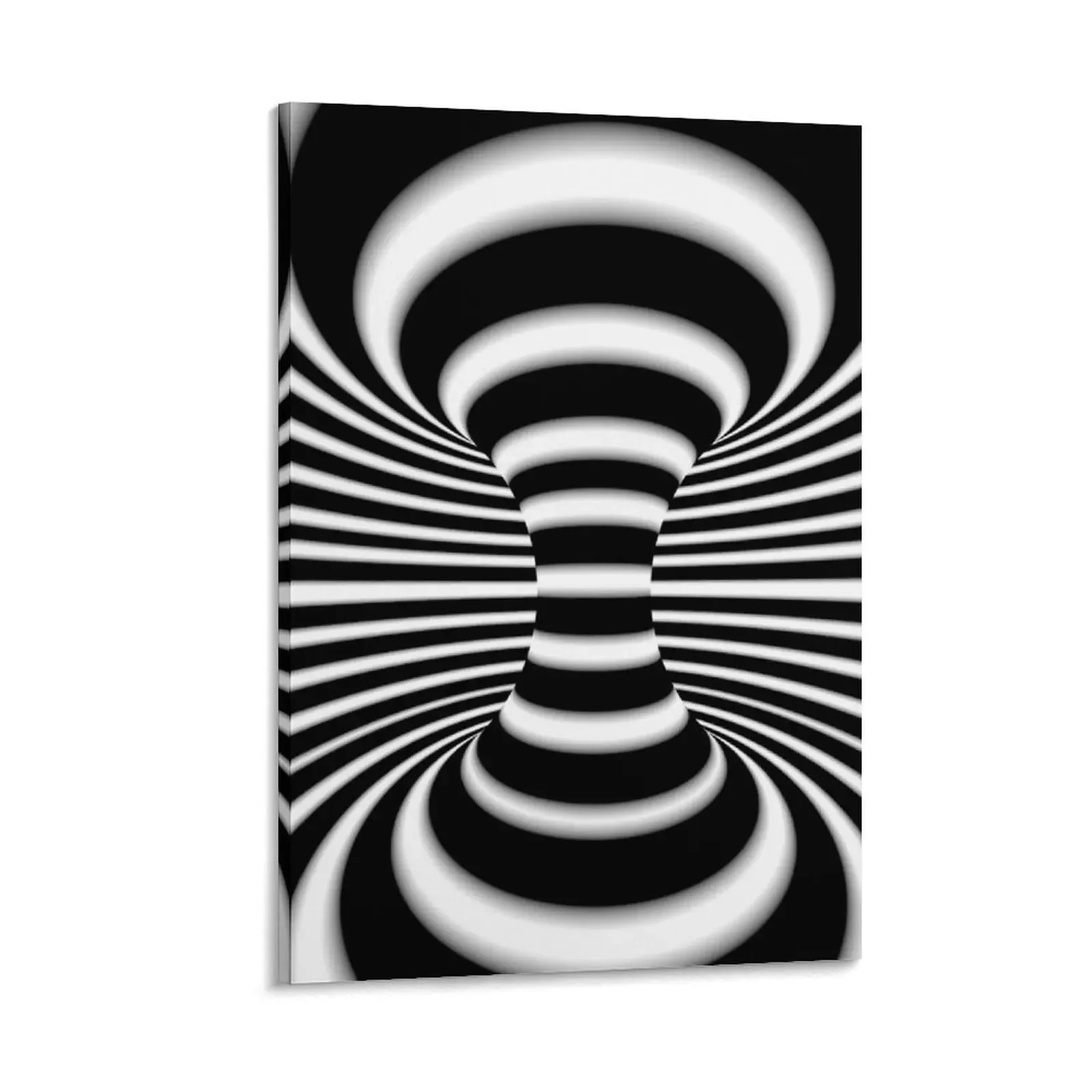 

Black and White Infinite Wormhole Optical Illusion Canvas Painting anime room decor Decoration home photos for living room