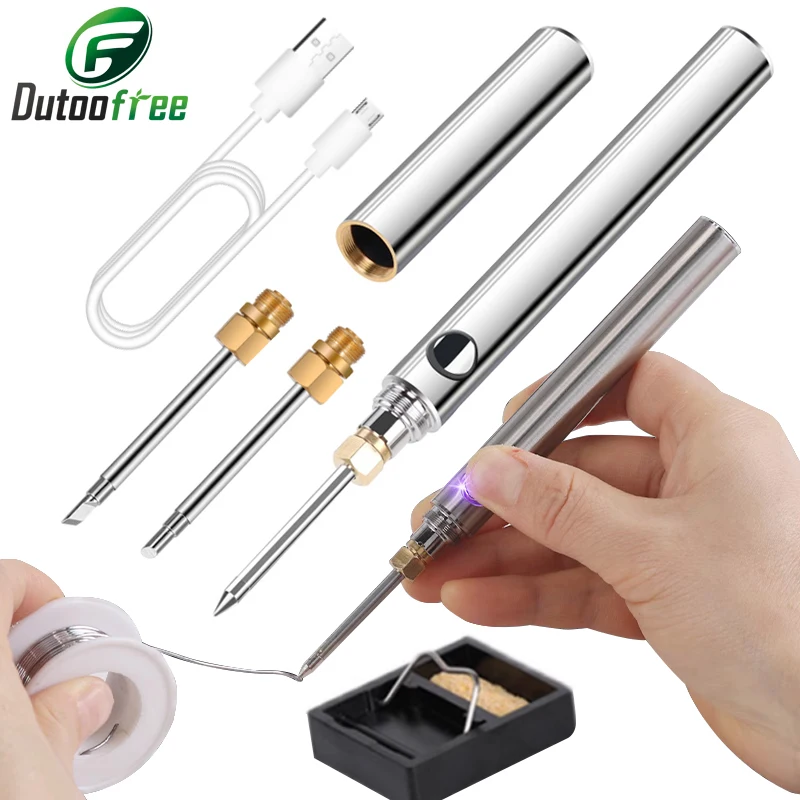 

USB Wireless Charging Electric Soldering Iron Solder Iron 15W Fast Charging Lithium Battery Portable Repair Welding Tools