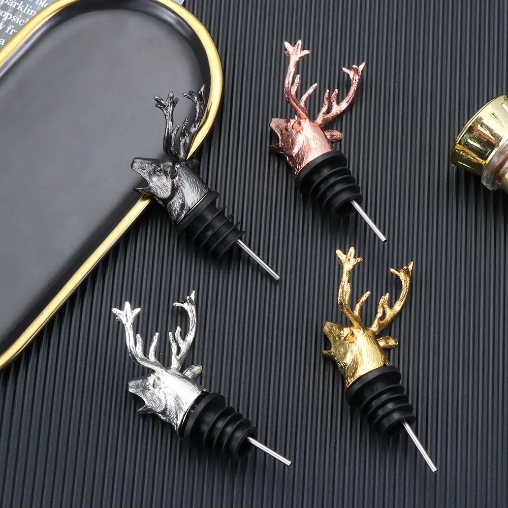 Gadgets Kitchen Accessories Christmas Ornament Deer Head Wine Pourer Wine Aerators  Bottle Stoppers