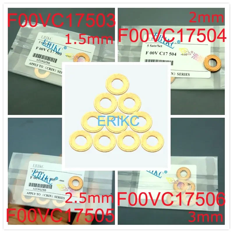 Diesel Injector Copper Washer F00VC17505 F00VC17504 F00VC17503 9001-850C Size Range: 1.5mm 2mm 2.5mm 3mm