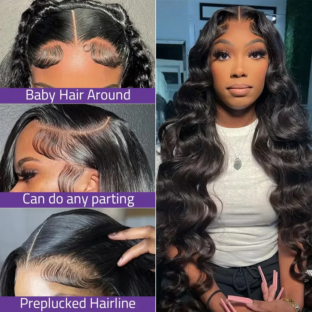 Body Wave 13x6 Lace Front Wig Human Hair 5x5 Gotowa do noszenia koronkowa peruka z przodu dla kobiet Pre Cut Plucked