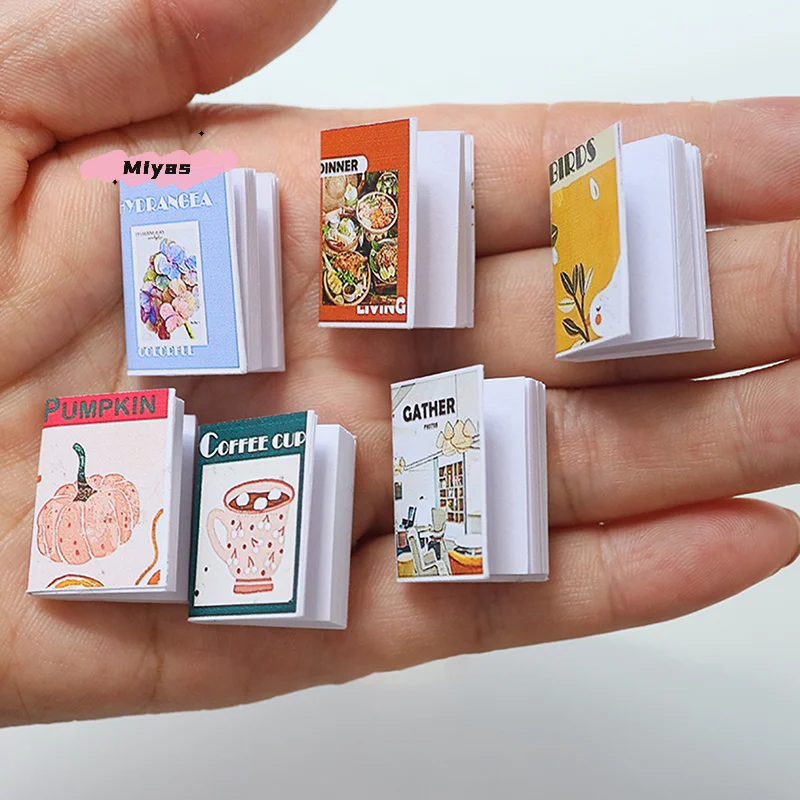 Juego de libros en miniatura para casa de muñecas, decoración para sala de estudio, accesorios de microescena para casa de muñecas, juguetes para juego de imitación, 5 uds.