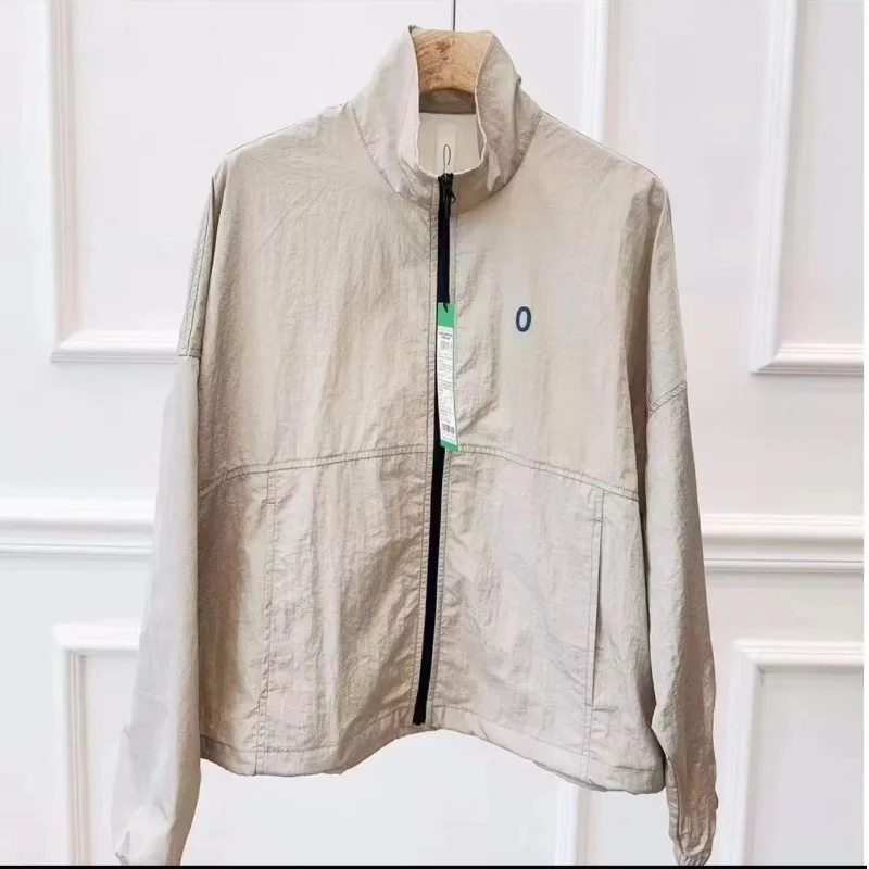  High-End Women's Summer ort Sport Loose ape Flip Collar Sunscreen Skin Clothes Faionable Lightweight Qui Dry