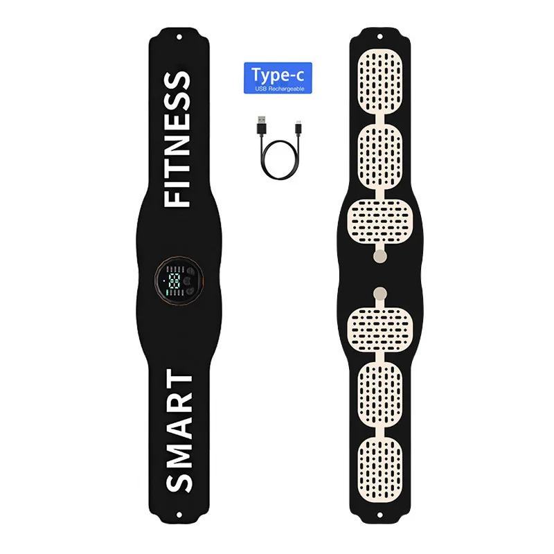 Waist Massager Smart Abdominal Toning Belt Muscle Toner Recharge Body Training Gear Ab Trainer Home Gym Office Fitness Equipment