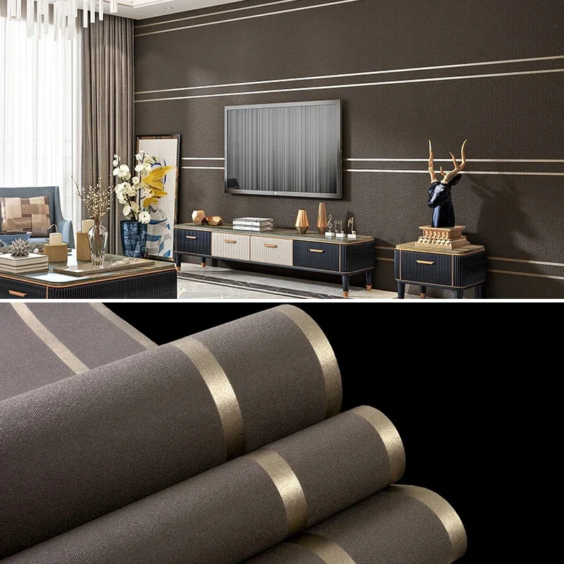3D Wallpaper Modern Simple Striped Pattern Living Room Tv Background Home Decor Non-woven Fabric Non-Self Adhesive Wallpaper