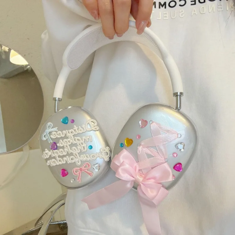 

The New Transparent Laser Tied Bow Bluetooth Headsets Are Fitted with Apple Airpods Max Anti Wear Headphone Protection Covers