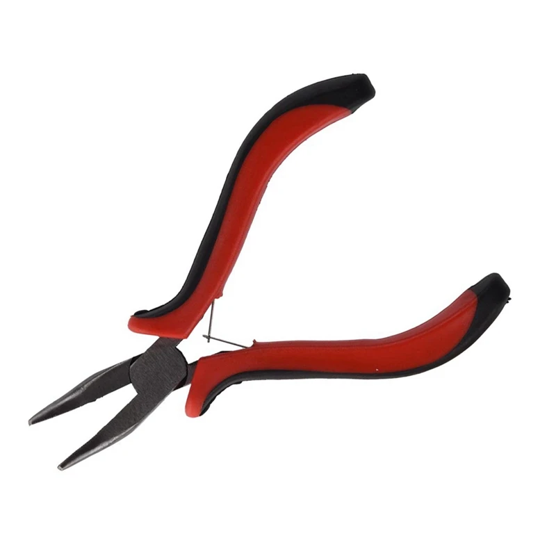 2X Stick Hair Extension Straight Pliers & Needle Drag Hook Tool For Mini Rings