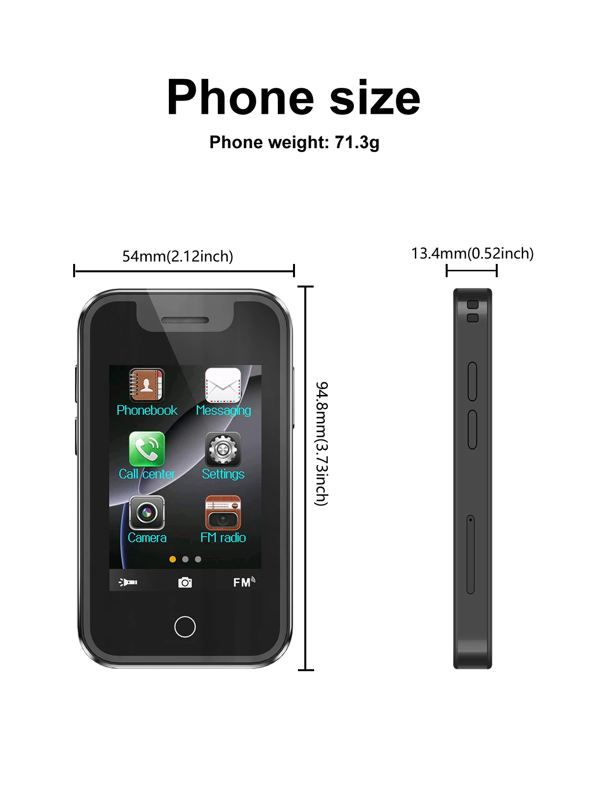 SERVO Mini 2.4" Touch Screen 2G Unlocked Cellphone Bluetooth Call Dual SIM FM Radio Torch Voice Recorder Portable Mobile Phone