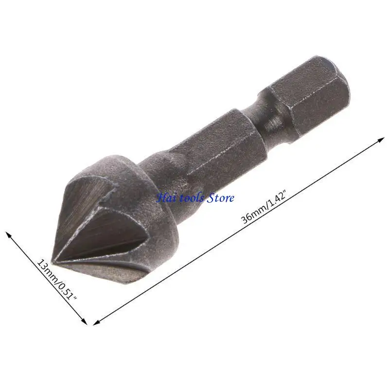 X37e countersink bor bit set 6 bergalur countersink 1/4inch hexagonal handle tool