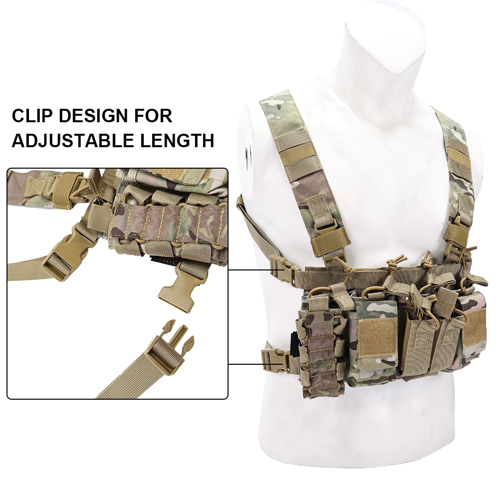 Tactical Chest Rig Molle D3CR Camouflage Vest CS Game Combat Airsoft Vest With Mag Pouches Lightweight Multifunction Breathable