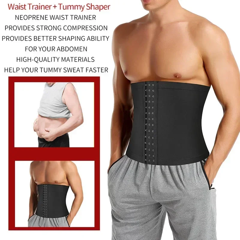 Waist Control Shaper Girdle Shapewear Corset Sweat Tummy Workout Sauna Thermo Abdomen Fat Men Gym Slimming Trainer Burning Belt