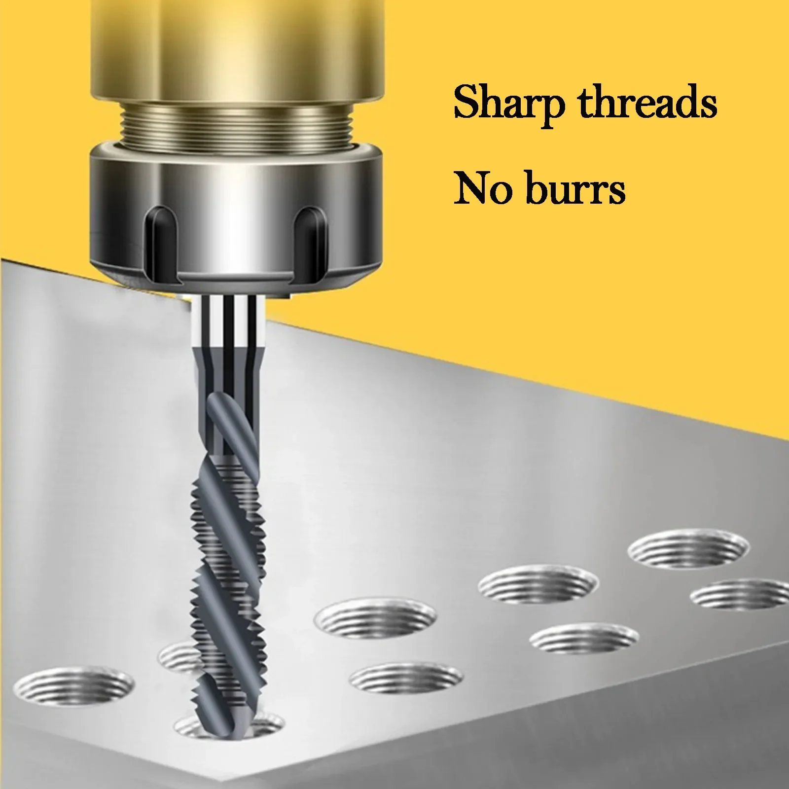 M2-M20 TCT MeaccelerHand Thread Tap Drill Set, Cnc Cutting Tools, Cuts Spiral Threads Metal Workpieces Drill Bit Coating
