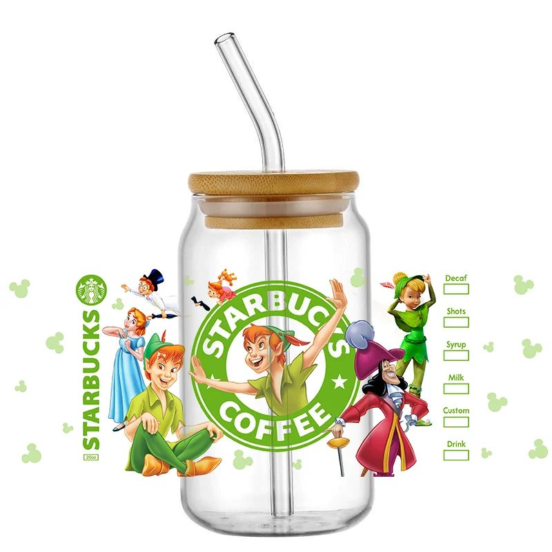 Cartoon Pinocchio 3D UV DTF Transfer Sticker Waterproof Transfers Decals For 16oz Glass Cup Wrap Stickers