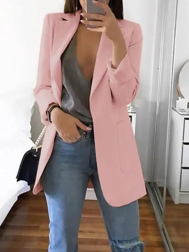 Imagen 2 del producto Chaqueta de manga larga con solapa para mujer, cárdigan ajustado, traje de temperamento, moda explosiva, Europa y Estados Unidos