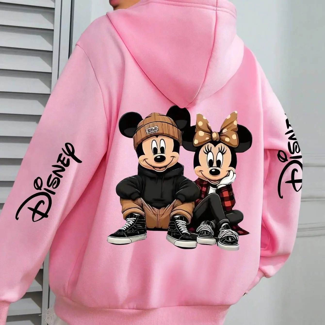 Disney Mickey und Minnie Cartoon Print Hoodies Herbst/Winter Herren- und Damen-Sweatshirts Paare Plus Size Loose Casual Pullover